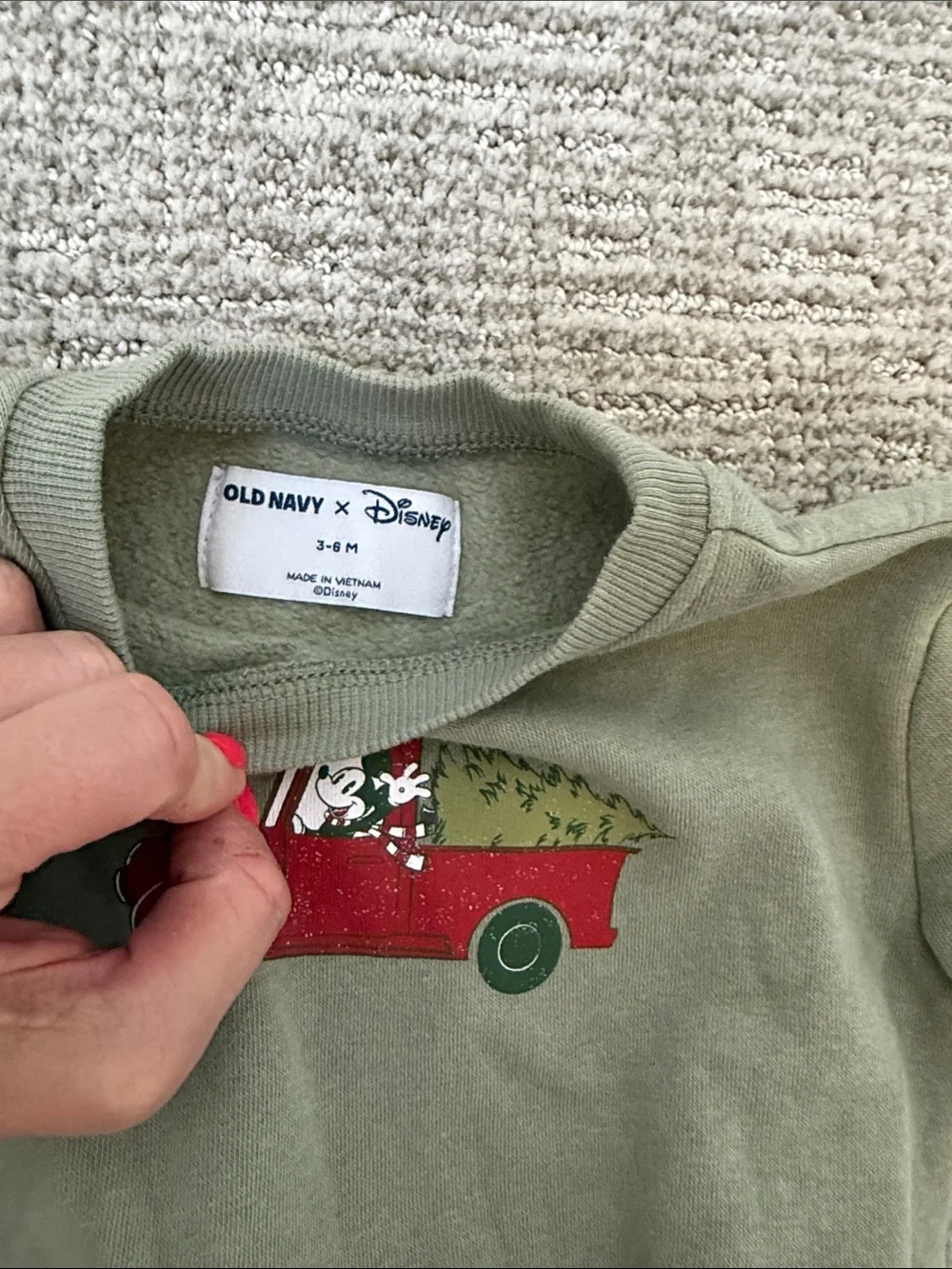 3-6 M Holiday Baby Sweatshirt Bundle - Red & Sage Christmas Set